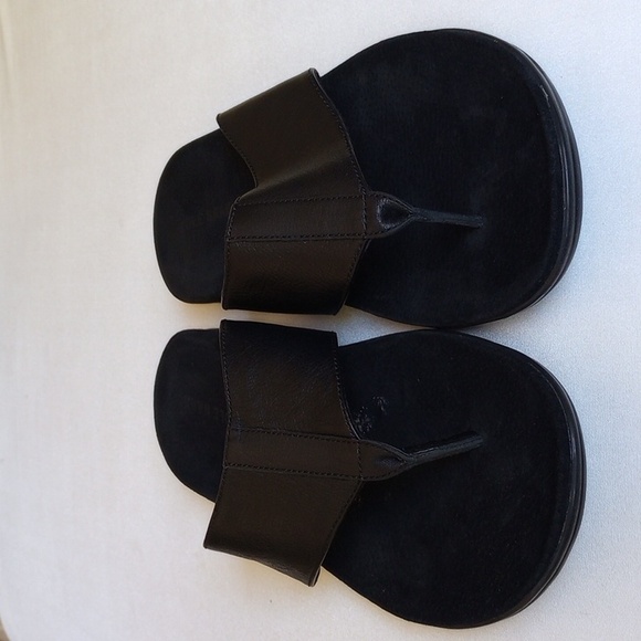 NIB Tucker Thong II Sandals 12 Black Leather Suede - Picture 3 of 13
